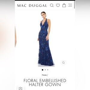 Mac Duggal FLORAL EMBELLISHED HALTER GOWN size 0. New without tags attached.